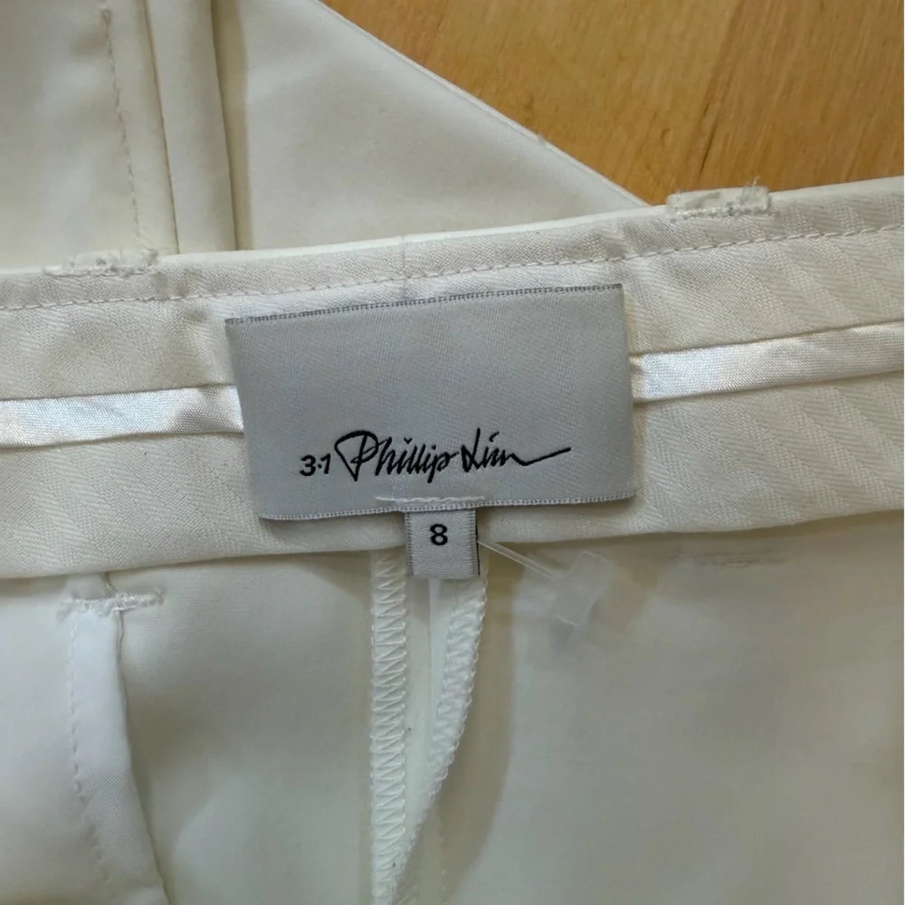 3.1 Phillip Lim Cream Cropped Trousers - Picture 3 of 5